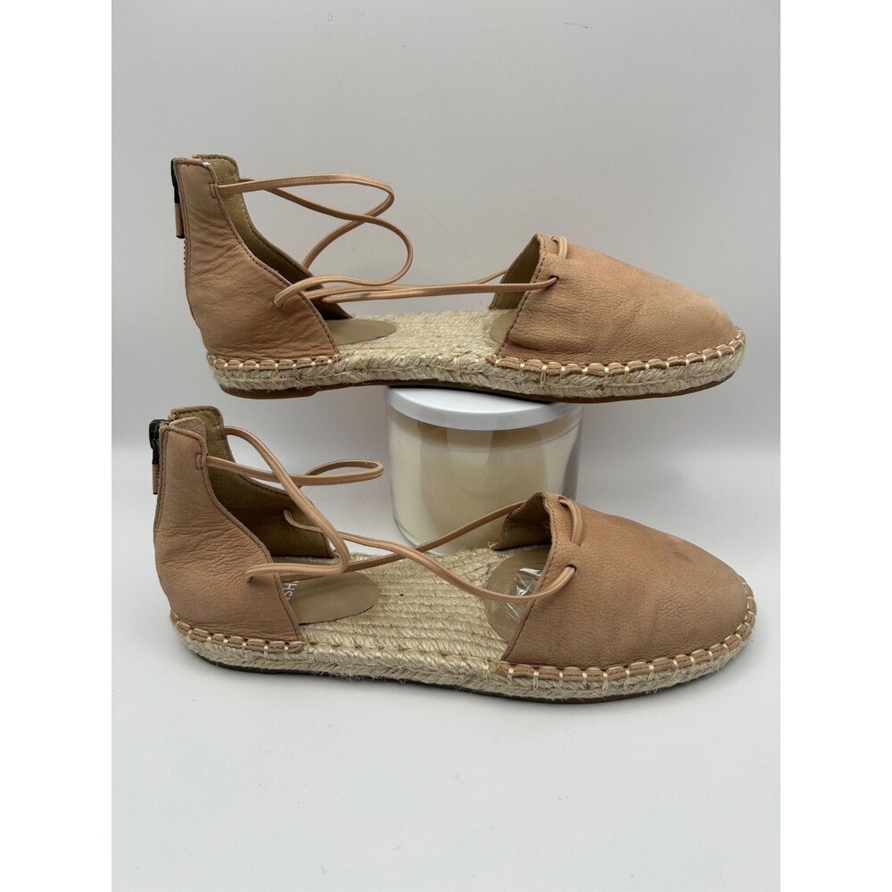 Eileen Fisher Lee Espadrille Flat Women's Sandals Leather Ecru Size 6 Strappy - Picture 3 of 6